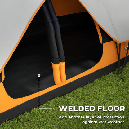 Outsunny Six-Man Tent, with Two Rooms, Small Rainfly and Accessories