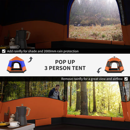 Outsunny Six Man Hexagon Camping Tent with Hang Hook and Carry Bag