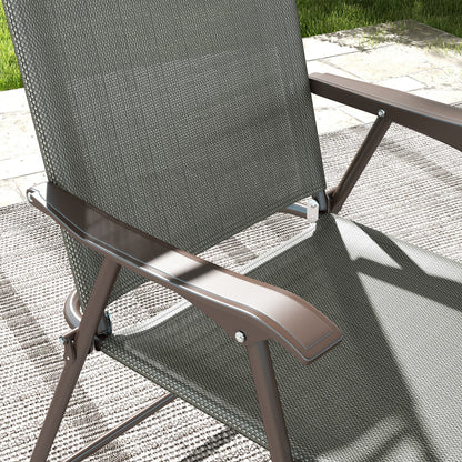 Outsunny Set of Two Folding Garden Chairs, with Fabric Mesh Seats