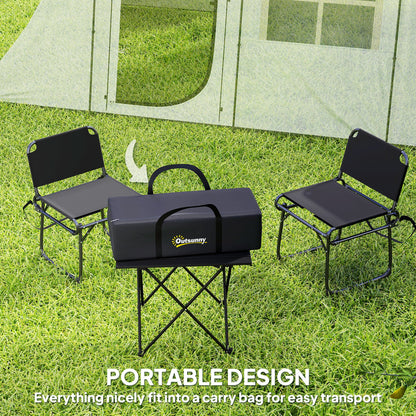Outsunny 3-4 Man Tunnel Tent, Family Camping Tent with Porch, Bedroom and Living Area, Sewn in Groundsheet, 3000mm Waterproof, Portable with Bag for Hiking, Festival, Backpacking