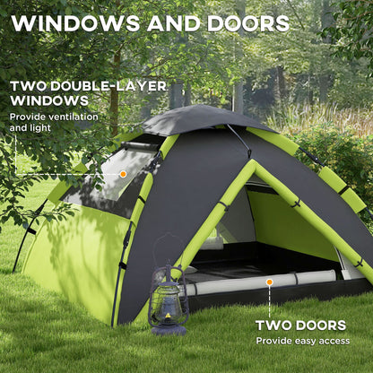 Outsunny Two-Man One Room Camping Tent, with Accessories
