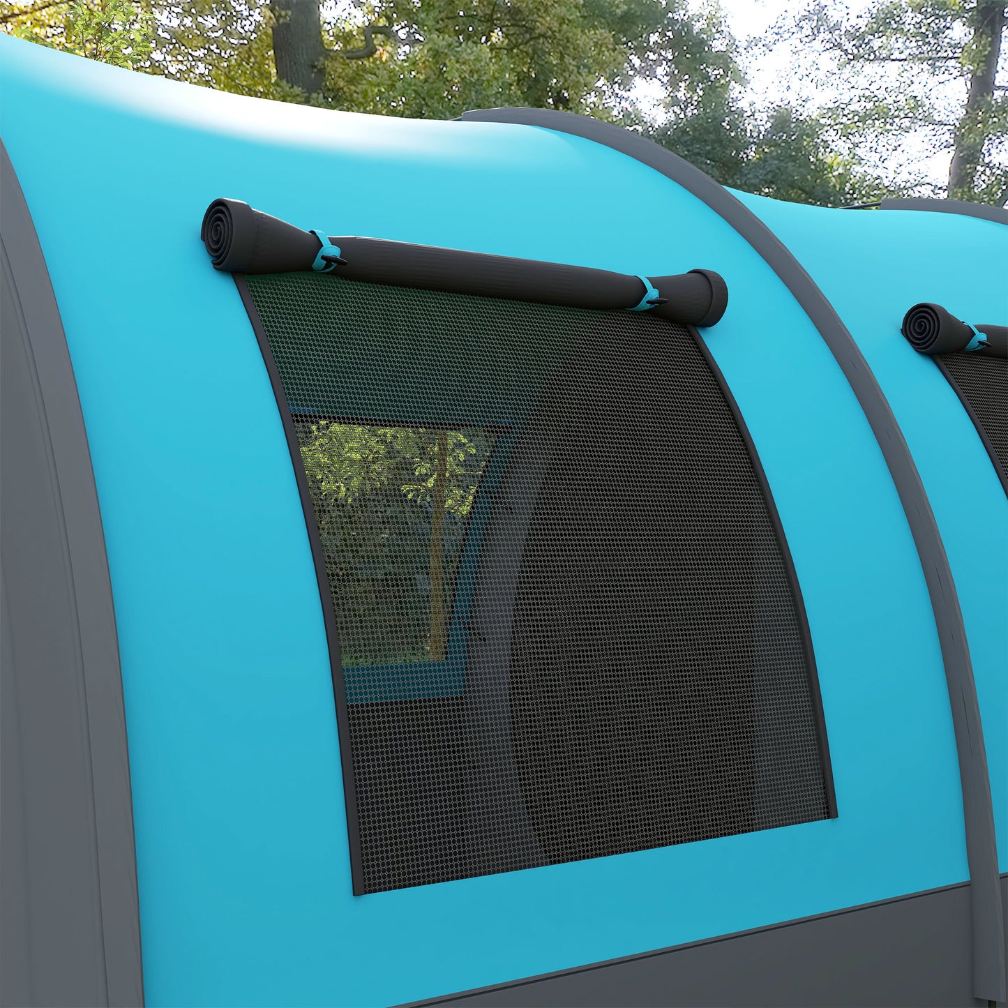 Outsunny Six Man Duo Room Tunnel Tent, with Accessories