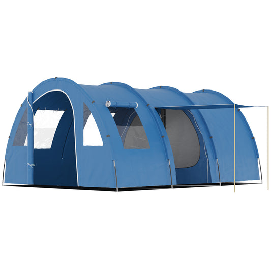 Outsunny 5-6 Man Camping Tent with 2 Room, Floor and Carry Bag