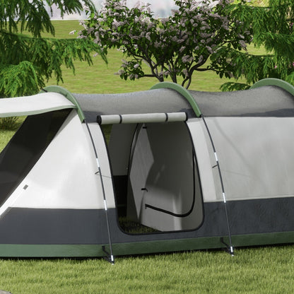 Outsunny Three-Man Camping Tent, with Two Rooms and Porch