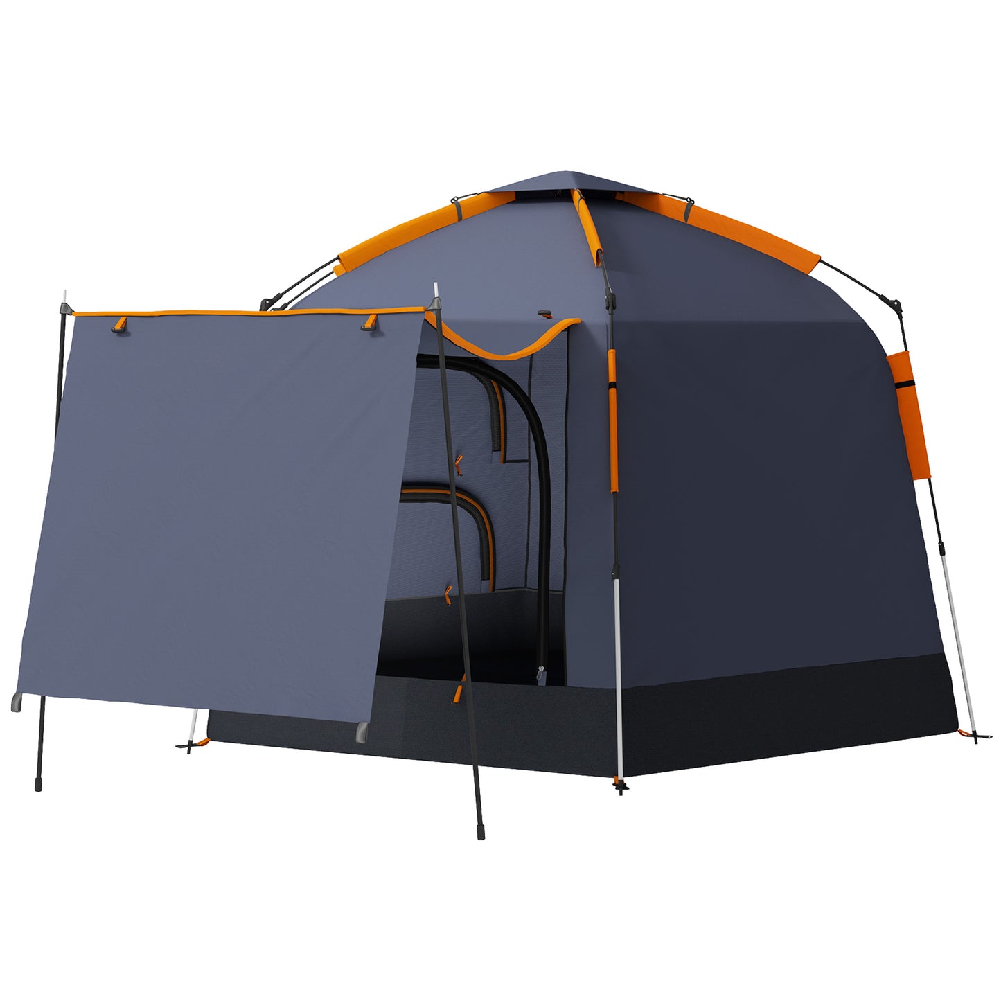 Outsunny Automatic Pop Up Camping Tent, Instant Setup 2-4 Man Tent with Mesh Windows, Waterproof & UV30+, Portable with Carry Bag for Fishing, Hiking, Backpacking