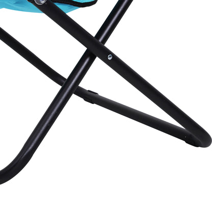 Outsunny Garden Folding Portable Padded Saucer Moon Chair Padded Round Outdoor Camping Travel Fishing Seat