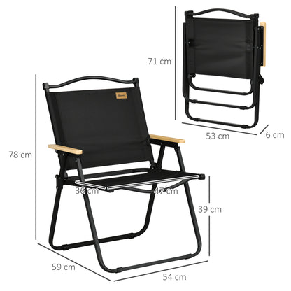 Outsunny Camping Chair for Adults, Lightweight Folding Chair, Portable Chair for Camping, Fishing, Beach and Outdoor Travel