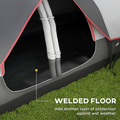 Outsunny Camping Tent for 6-8 Man with 2000mm Waterproof Rainfly and Carry Bag for Fishing Hiking Festival
