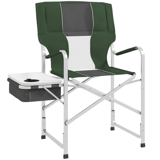 Outsunny Folding Aluminium Camping Chair, with Cooler Bag Table