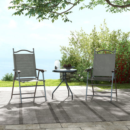 Outsunny Set of Two Folding Garden Chairs, with Fabric Mesh Seats