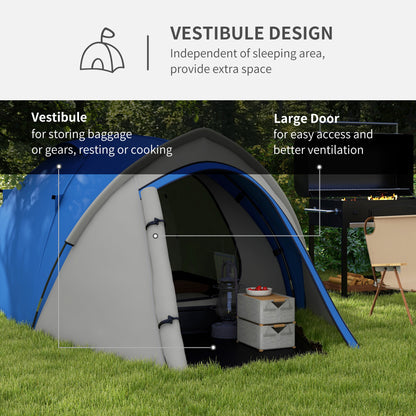 Outsunny Two-Man Dome Tent, with Front Vestibule