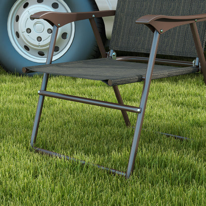 Outsunny Set of Two Folding Garden Chairs, with Fabric Mesh Seats