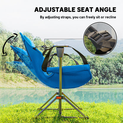 Outsunny Hammock Camping Chair Set of 2, Adjustable Back Swinging Camping Chair Portable Swinging Chair with Cup Holder, Headrest, Padded Seat and Carry Bag for Travel Fishing Hiking