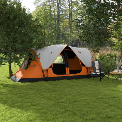 Outsunny Six-Man Tent, with Two Rooms, Small Rainfly and Accessories