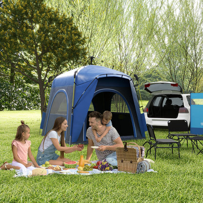 Outsunny 4 Person Automatic Camping Tent, Outdoor Pop Up Tent, Portable Backpacking Dome Shelter