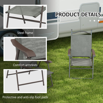 Outsunny Set of Two Folding Garden Chairs, with Fabric Mesh Seats