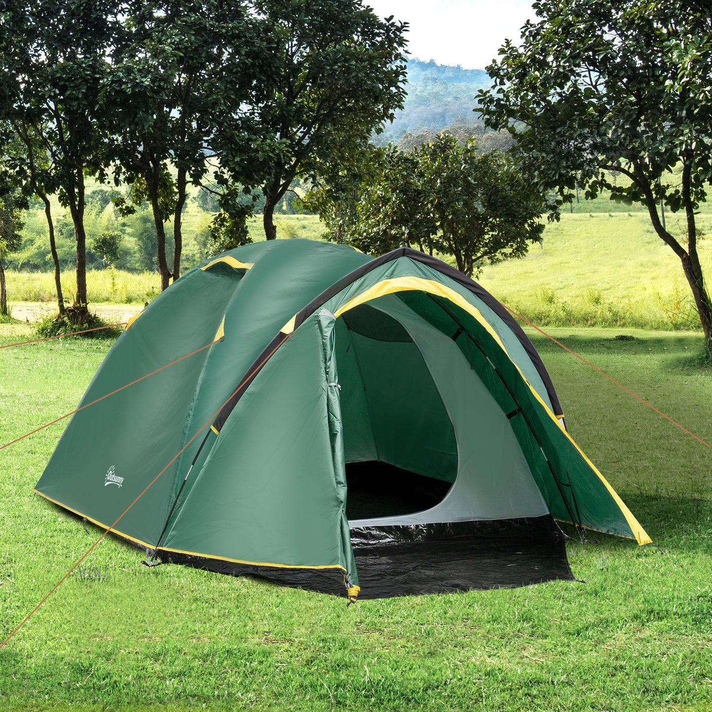 Outsunny Dome Tent for 2 Person Camping Tent with Large Windows, Waterproof