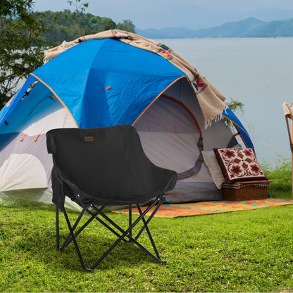 Outsunny Camping Chair, Lightweight Folding Chair with Carrying Bag and Storage Pocket, Perfect for Festivals, Fishing, Beach and Hiking