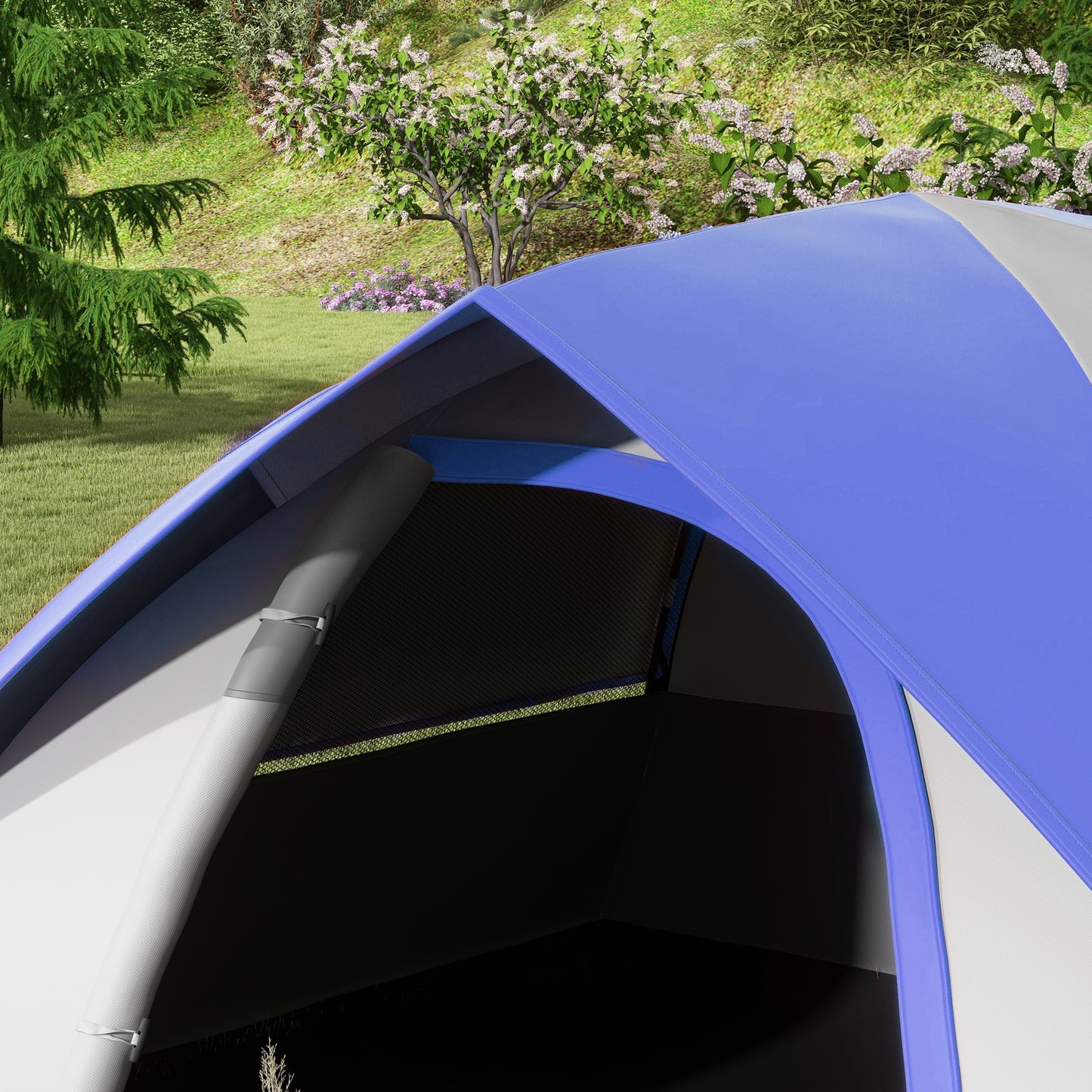 Outsunny Two Man Single Room Dome Tent, with Accessories
