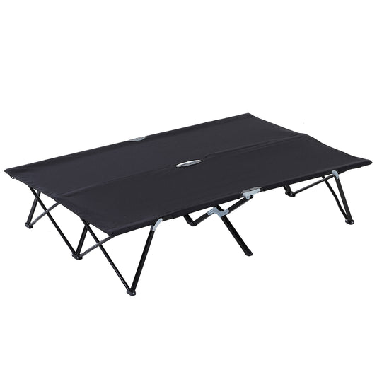 Outsunny Double Camping Cot Bed, with Bag