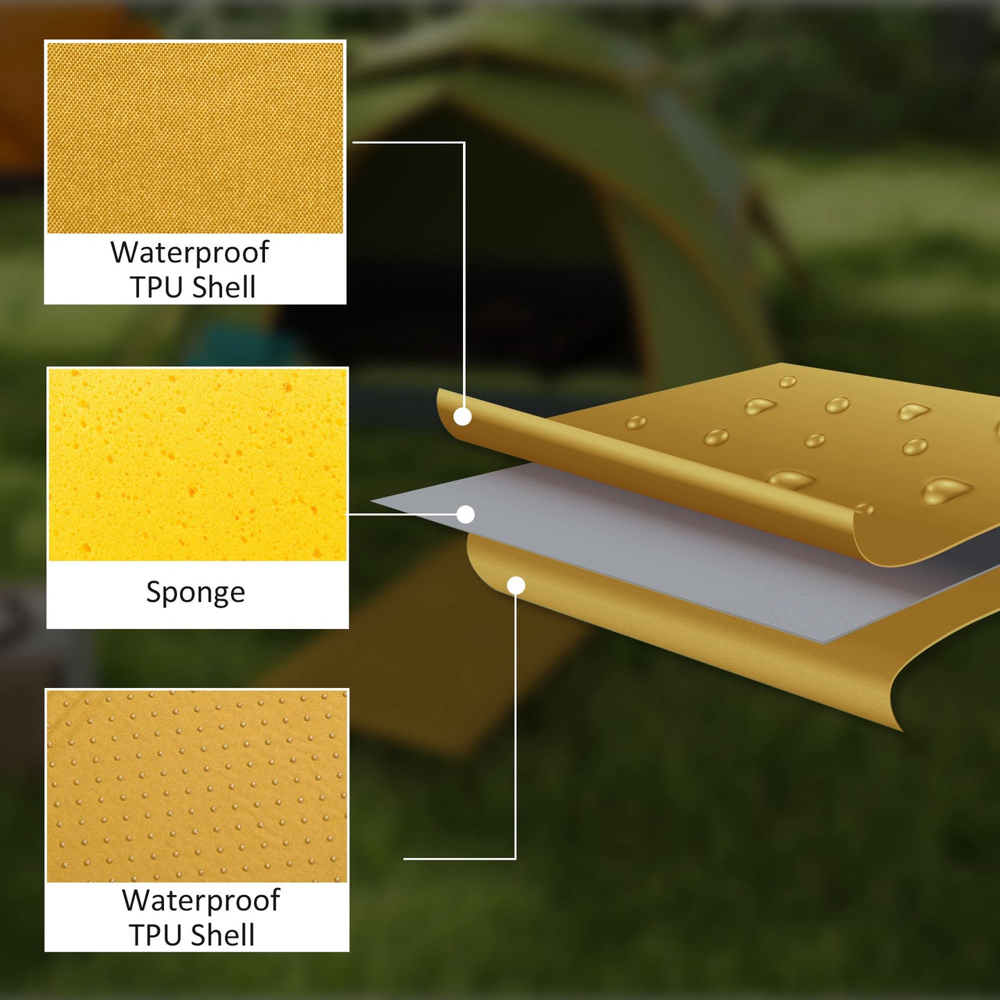 Outsunny Camping Tent with Self Inflatable Mattress, 1 Person Dome Tent with Removable Rainfly and Aluminium Frame, 2000mm Waterproof, Portable with Bags, for Fishing Hiking, Dark Grey/Khaki
