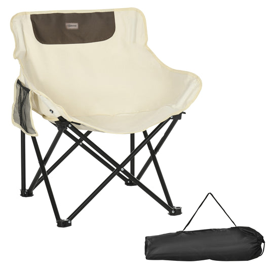 Outsunny Camping Chair, Lightweight Folding Chair with Carrying Bag and Storage Pocket, Perfect for Festivals, Fishing, Beach and Hiking