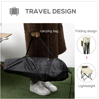 Outsunny Camping Chair, Lightweight Folding Chair with Carrying Bag and Storage Pocket, Perfect for Festivals, Fishing, Beach and Hiking