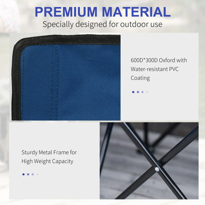 Outsunny 6 Seater Folding Camping Chair with Cup Holder & Carry Bag