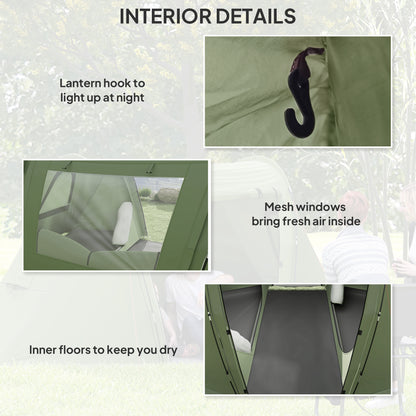 Outsunny 3 Man Camping Tent with Living Area and 2 Bedrooms, 3000mm Waterproof Family Tent with Sewn-in Groundsheet, Portable with Bag for Hiking, Festival, Backpacking