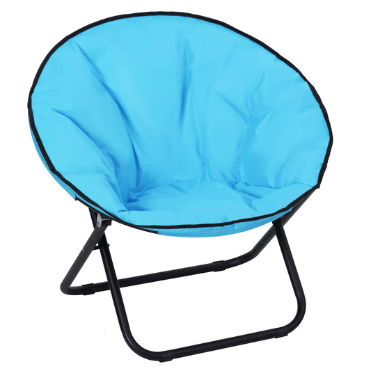 Outsunny Garden Folding Portable Padded Saucer Moon Chair Padded Round Outdoor Camping Travel Fishing Seat