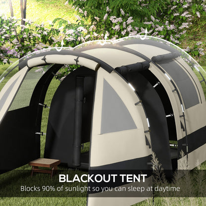 Outsunny Four Man, Two Room Blackout Tent, with Accessories