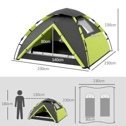 Outsunny Two-Man One Room Camping Tent, with Accessories