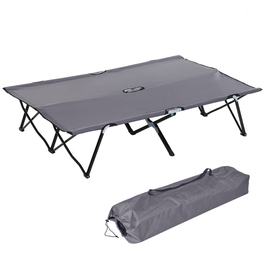 Outsunny Double Camping Cot Bed, with Bag