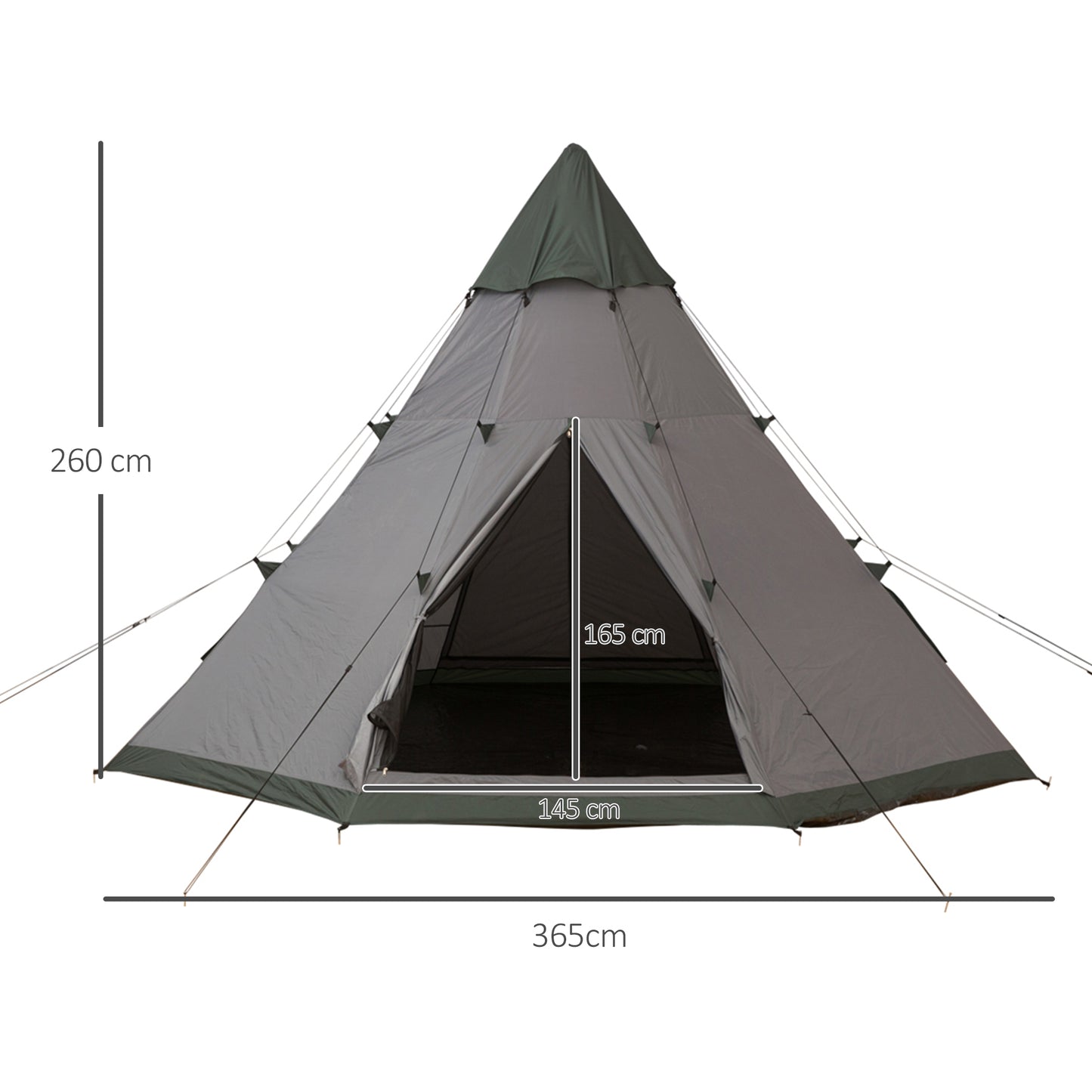 Outsunny 6 Men Tipi Tent with Carry Bag