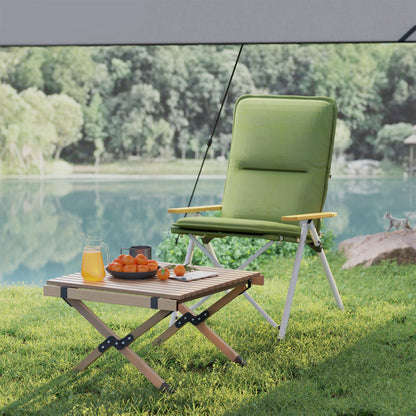 Outsunny Portable Camping Chair for Adults, High Back Folding Chair with Padded Seat and Carry Bag, Outdoor Recliner for Hiking, Fishing, Beach and Picnic
