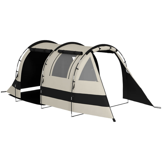Outsunny Four Man, Two Room Blackout Tent, with Accessories