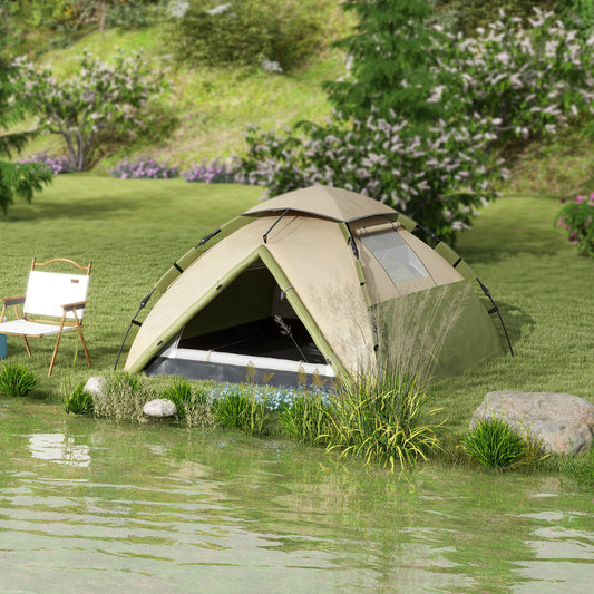 Outsunny Two-Man One Room Camping Tent, with Accessories