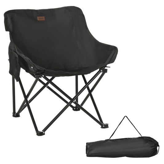 Outsunny Camping Chair, Lightweight Folding Chair with Carrying Bag and Storage Pocket, Perfect for Festivals, Fishing, Beach and Hiking