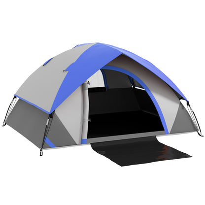 Outsunny Two Man Single Room Dome Tent, with Accessories