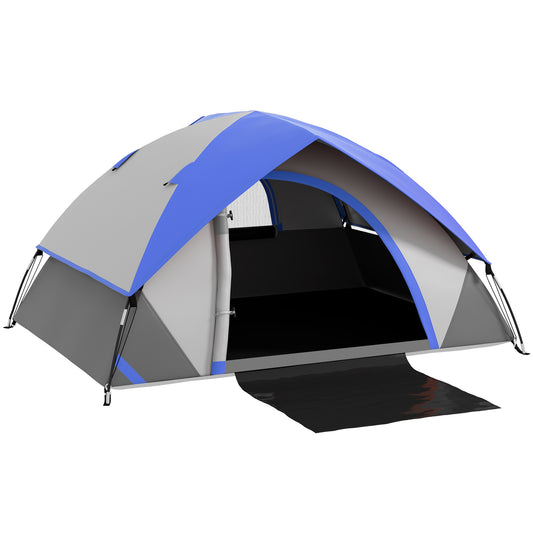 Outsunny Two Man Single Room Dome Tent, with Accessories