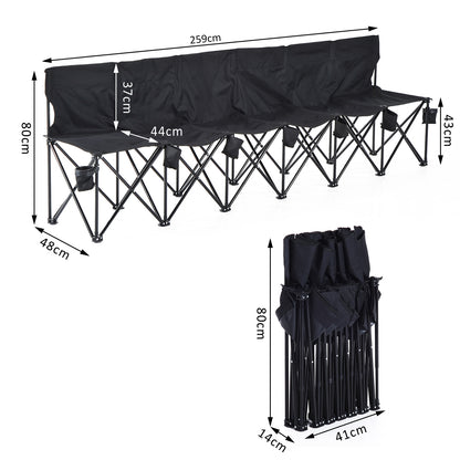 Outsunny 6 Seater Folding Camping Chair with Cup Holder & Carry Bag