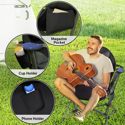 Outsunny Hammock Camping Chair Set of 2, Adjustable Back Swinging Camping Chair Portable Swinging Chair with Cup Holder, Headrest, Padded Seat and Carry Bag for Travel Fishing Hiking