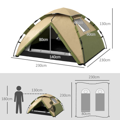 Outsunny Two-Man One Room Camping Tent, with Accessories