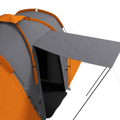 Outsunny Large Camping Tent Tunnel Tent with 2 Bedroom and Living Area, 2000mm Waterproof, Portable with Bag for 4-6 Man