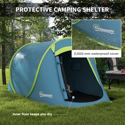 Outsunny Two-Man Pop-Up Dome Tent, with Accessories