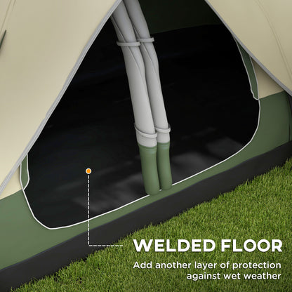 Outsunny Camping Tent for 6-8 Man with 2000mm Waterproof Rainfly and Carry Bag for Fishing Hiking Festival