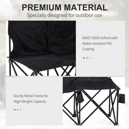 Outsunny 6 Seater Folding Camping Chair with Cup Holder & Carry Bag