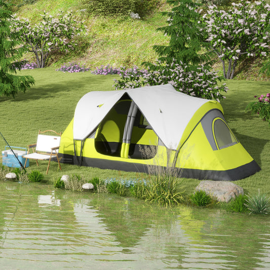Outsunny Camping Tent for 6-8 Man with 2000mm Waterproof Rainfly and Carry Bag for Fishing Hiking Festival