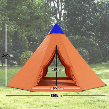 Outsunny 6 Men Tipi Tent with Carry Bag