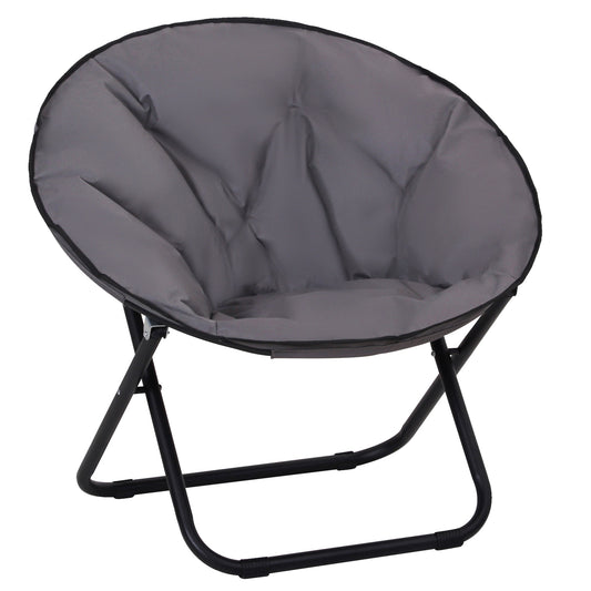Outsunny Garden Folding Portable Padded Saucer Moon Chair Padded Round Outdoor Camping Travel Fishing Seat